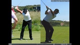 Jon Rahm golf swing  Long Iron faceon amp downtheline July 2017 [upl. by Poucher]