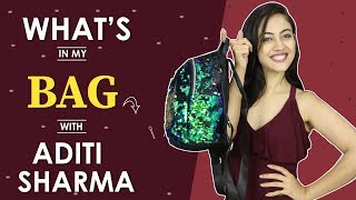 What’s In My Bag Aditi Sharma  Bag Secrets Revealed  India Forums [upl. by Bodi]