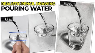 Realistic Pencil Drawing  How to Draw Flowing Water [upl. by Iyre]