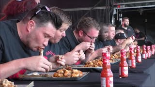 Grillstock London Franks RedHot Wing Eating Contest Sun 6 Sept 2015🍗🌶🔥 [upl. by Shepp]