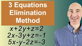 Solving Systems of 3 Equations Elimination [upl. by Ahsikahs689]