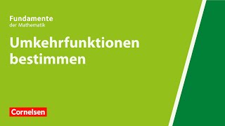 Umkehrfunktionen bestimmen  Fundamente der Mathematik  Erklärvideo [upl. by Studnia]