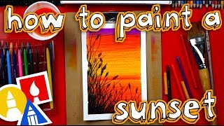 How To Use Watercolor Pencils To Paint A Beautiful Sunset [upl. by Pris]