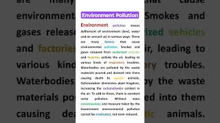 Environment Pollution Paragraph Writing [upl. by Cassondra]