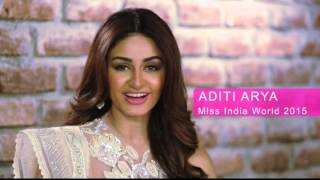 INDIA Aditi Arya  Contestant Introduction  Miss World 2015 [upl. by Vashtee]