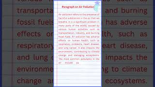 Paragraph on Air Pollution [upl. by Minnnie102]